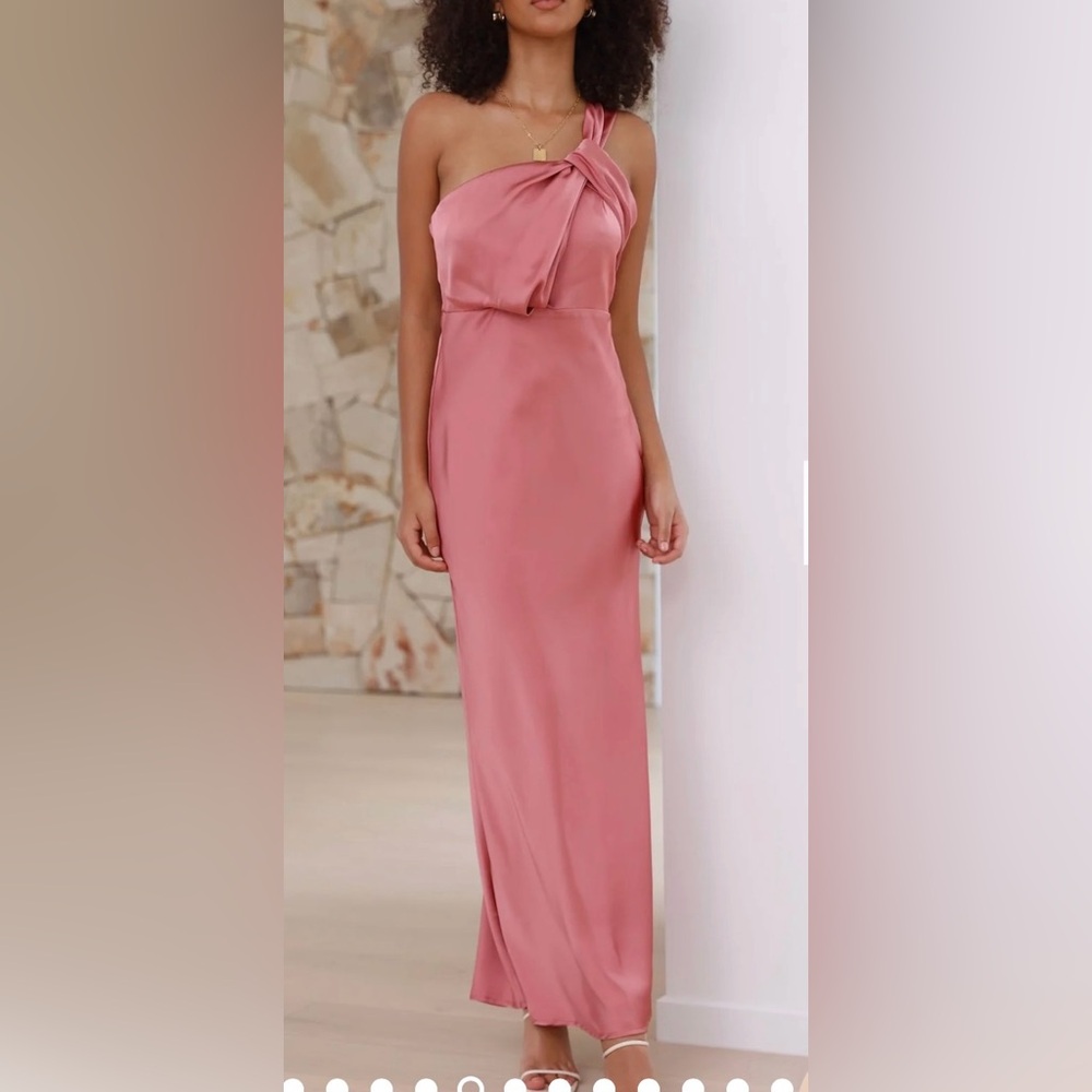 Billy J One-Shoulder Rose Maxi Dress